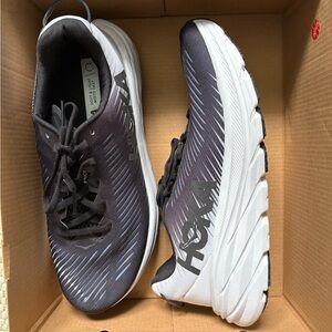 HOKA Rincon Women’s Black and White Running Shoes